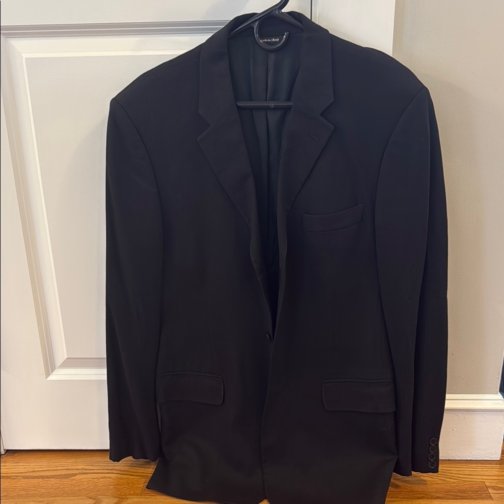 Versus Versace Black Sport Coat Tailored Fit Notched Lapel